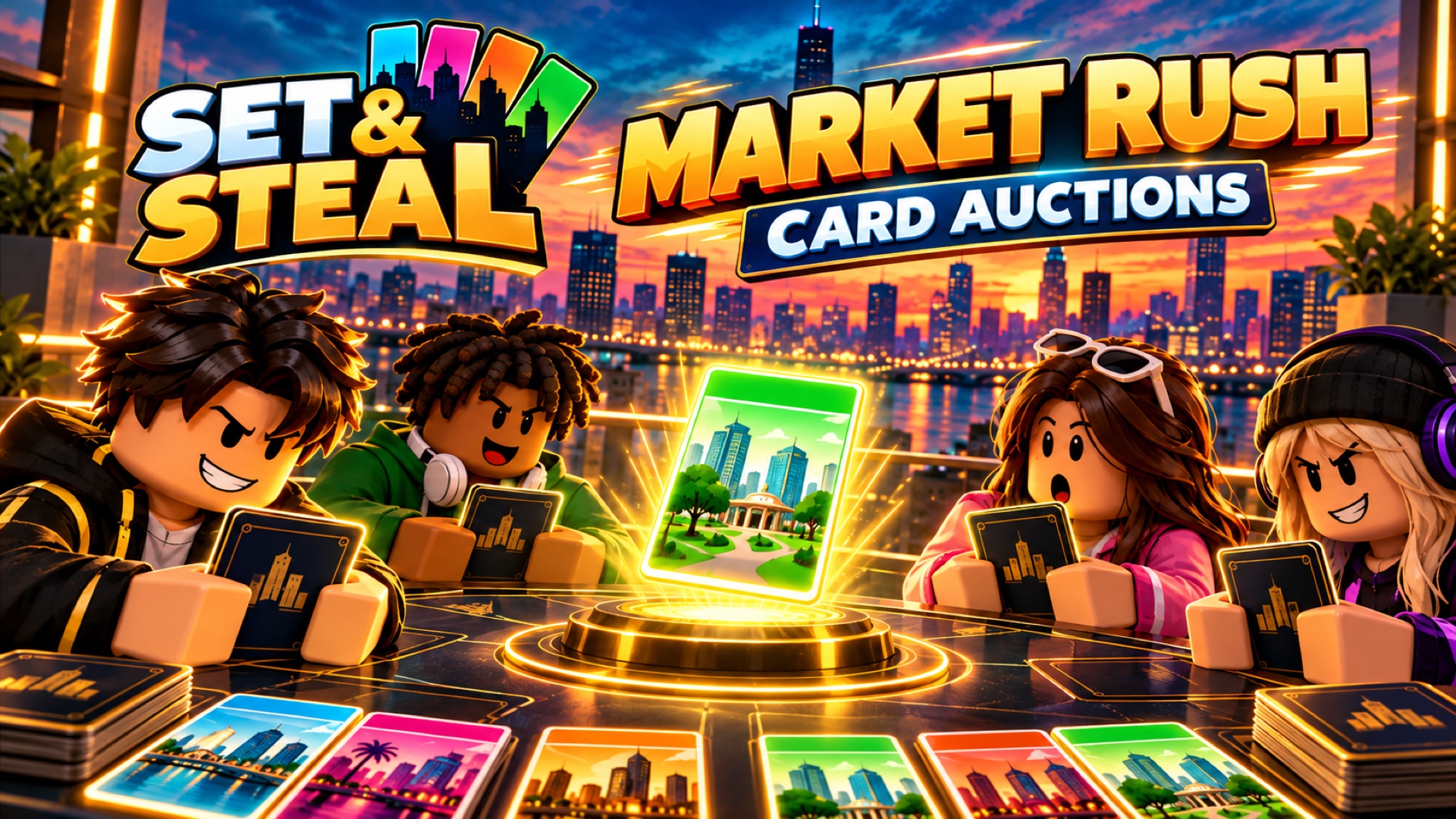 Players bid in a Set & Steal Skyline Auction
